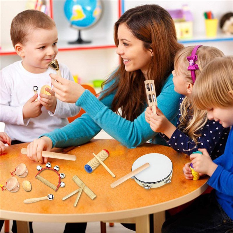 Image secondaire de Instrument de Musique Enfant, ULIFEME 23 Pièces Instrument Musique Bois pour Bebe, Ensemble de Jouets 100% Bois Pur, Kit Rythmiq