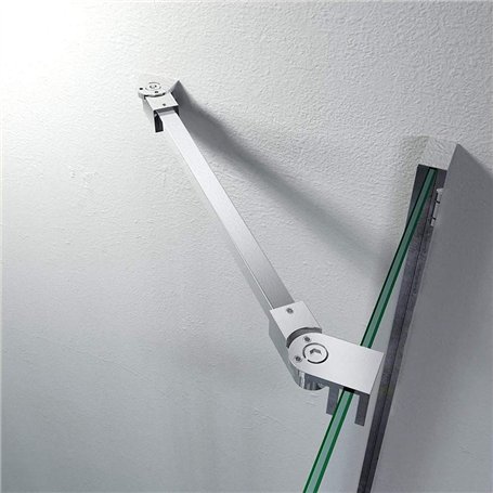 40 cm en acier inoxydable sans cadre Porte de douche Panneau fixe Wall-to-glass Barre de support pour 6mm 8mm 10mm en verre épai