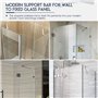40 cm en acier inoxydable sans cadre Porte de douche Panneau fixe Wall-to-glass Barre de support pour 6mm 8mm 10mm en verre épai