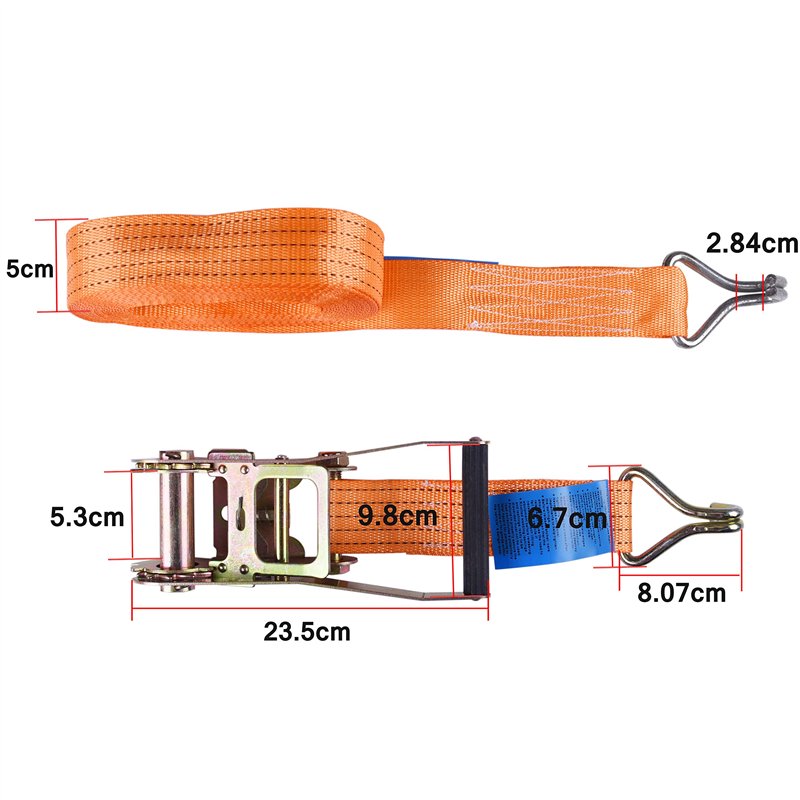 Image secondaire de Sangles à cliquet,Sangles d'arrimage 10M x 50mm pour classé 2000 kg capacité avec Crochet tendeur Sangles de Serrage