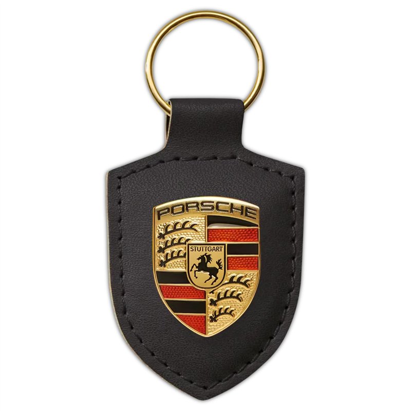 Porte-clés armoiries Porsche (original) en noir