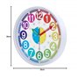 Lafocuse Silencieuse Horloge Murale Enfant Apprentissage Colorée avec 3D Chiffres Facile à Lire pour Ecole Chambre Enfant Classe