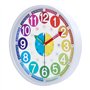 Lafocuse Silencieuse Horloge Murale Enfant Apprentissage Colorée avec 3D Chiffres Facile à Lire pour Ecole Chambre Enfant Classe