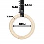 Eric Flag Anneaux Gymnastique en Bois - Diamètre 28 mm - Anneaux Gym avec Sangles Suspension Graduées, Facilement Réglables pour
