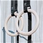 Eric Flag Anneaux Gymnastique en Bois - Diamètre 28 mm - Anneaux Gym avec Sangles Suspension Graduées, Facilement Réglables pour