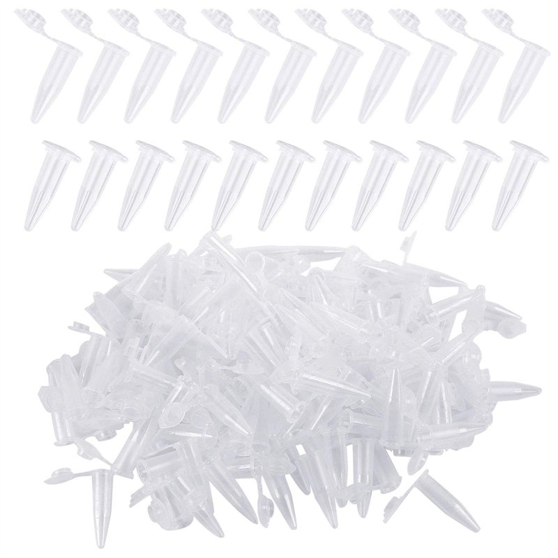 Chudian 500Pcs 1.5ml Tube à Centrifuger en Plastique,Tubes à Essai en Plastique pour Centrifugeuse Flacon avec Couvercle Transpa