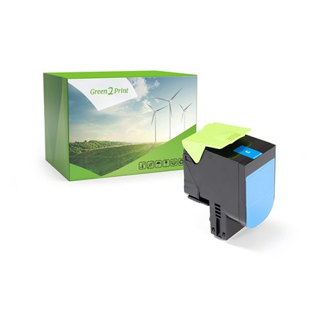 Green2Print Toner Cyan 1000 Pages remplace Lexmark 80C20C0
