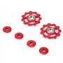 VGEBY1 2pcs Poulie de Dérailleur en Alliage d'Aluminium 11 t Vélo Arrière Guide Dérailleur Poulie Roue Jockey Accessoire(Rouge)