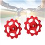 VGEBY1 2pcs Poulie de Dérailleur en Alliage d'Aluminium 11 t Vélo Arrière Guide Dérailleur Poulie Roue Jockey Accessoire(Rouge)