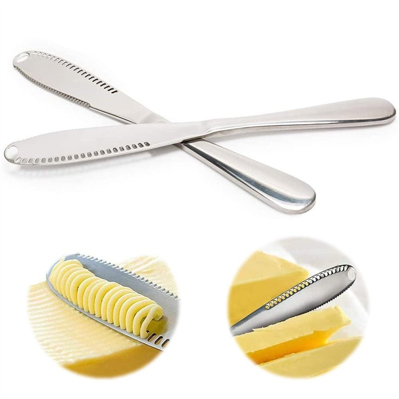 sichuan Couteau à beurre 2 pièces, couteau à crème en acier inoxydable, utilisé pour tartiner la confiture pour le petit déjeuner