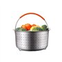 Panier à Vapeur,304 Acier Inoxydable Légumes Panier Vapeur, Cuiseur à Riz Vapeur Panier Autocuiseur Panier Vapeur Avec Poignée R