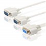 PNGKNYOCN Câble répartiteur DB9 en Y DB9 9 broches 1 ale femelle vers 2 mâles RS232 pour connecter divers appareils d'interface 