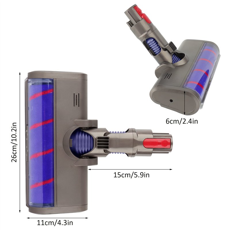Image secondaire de Tête de Nettoyage à Rouleau Souple de Remplacement pour Dyson V7 V8 V10 V11 V15 Aspirateurs sans Fil, Accessoire de Brosse à Pla