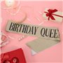 KroY PecoeD Couronne Anniversaire Echarpe, Doré Birthday Queen Echarpe Reine Diadème de Princesse en Strass Broche Perle Femme F