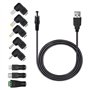 MEROM Câble Universel 5v USB vers DC 5.5mm * 2.1mm avec 8 Jack Connecteurs (5.5mm * 2.5mm 4mm * 1.7mm 4.8mm * 1.7mm 3.5 * 1.35mm