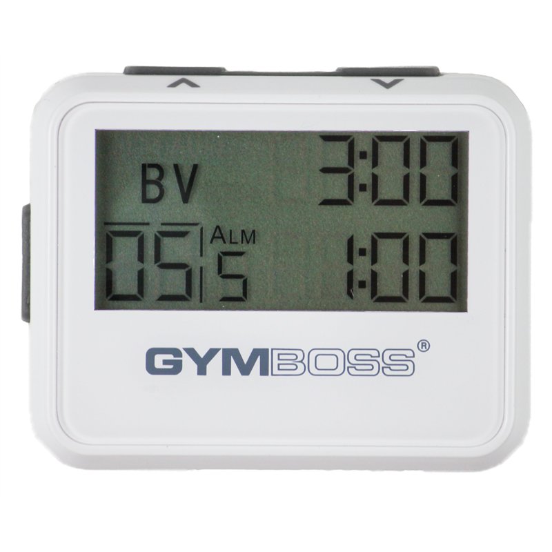 Image secondaire de Gymboss Minuteur d’intervalle et chronomètre – Blanc MÉTALLISÉ/Gris