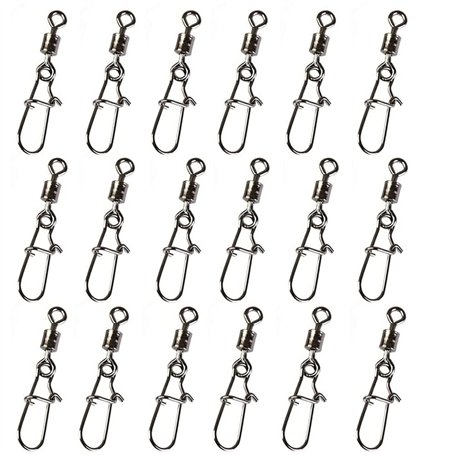 DCQQ 100 pièces Pivot de Pêche en Acier Inoxydable Emerillons Connecteur avec Double Snap Lock Ligne De Pêche Connecteur Émerill