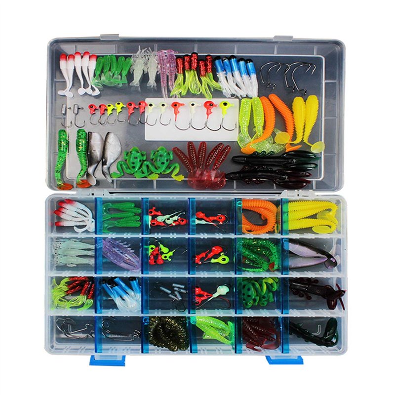 MKNZONE Leurres de Pêche Kit 146pcs, Kit d'appâts de Pêche Portable avec Boîte, Le Meilleur Choix pour la pêche appâts leurres d