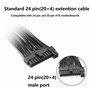 GELRHONR Câble d'extension ATX 24 broches pour carte mère,Carte mère ATX PSU 24 broches (20 + 4) Câble d'extension mâle à femell