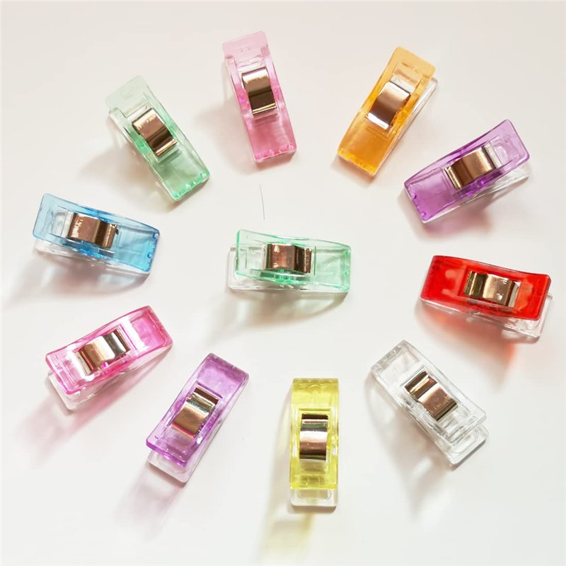 Otylzto 100 PCS Pince pour Couler Clip,Clips de Couture, en Plastique Couleurs Assorties,Wonder Sewing Fabric Craft Clips