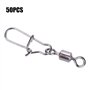 Alomejor Pivot De Pêche 50 PCS 2# 4# 5# 6# 8# en Acier Inoxydable Emerillons Connecteur/Agrafes de Pêche Roulants avec Quick Loc