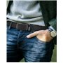 CHAOREN Ceinture Hommes Sans Boucle - Ceinture Automatique en Cuir pour Homme -Taille Ajustable (Largeur de 35 mm)
