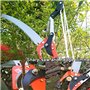 Élagage de cisailles de jardin, cisailles de bordure, à long manche, 2 en 1 Ciseaux à branches hautes pour extérieur Cisailles à
