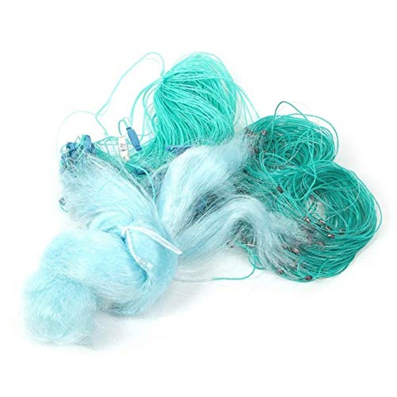 Duokon Nylon Filet de Pêche, 50m Longueur 1.5m Hauteur Trois Couches Filet de Pêche Lourd avec Flotteur Accessoires de Pêche Évi