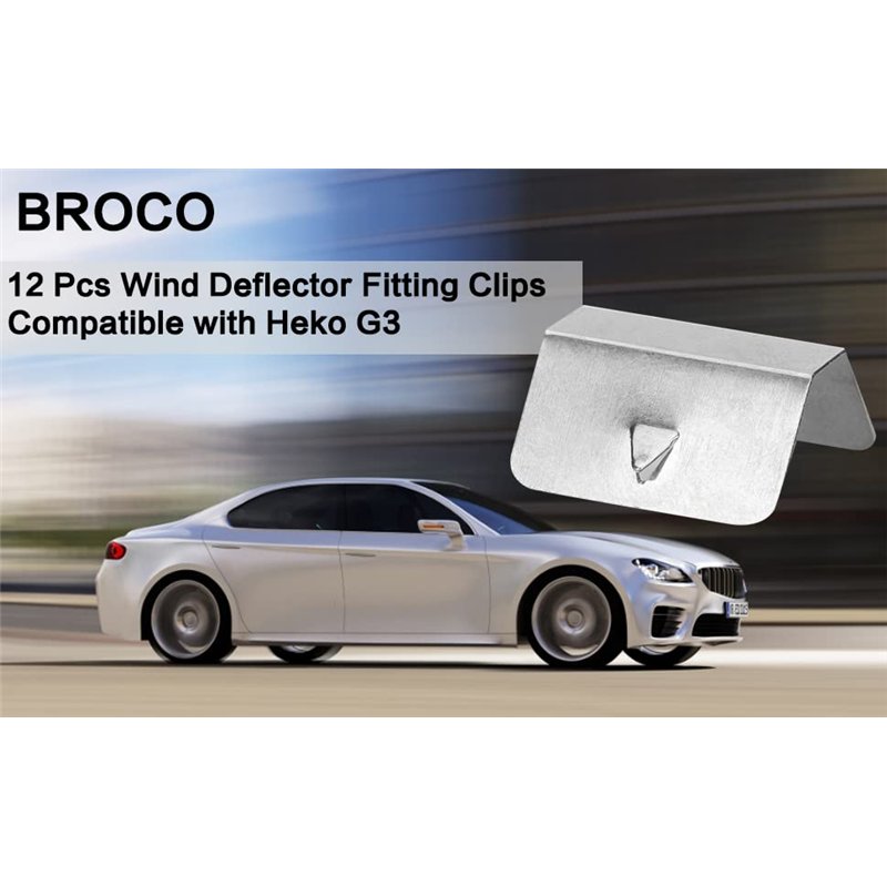 Image secondaire de Broco Clips Pour Deflecteur D'Air,La pluie Wind Universal Car Déflecteur Canal de fixation en acier inoxydable clips de fixation