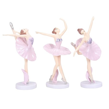 VOSAREA 3 Pcs Ballerine Statues Bureau Ornement en Plastique Danse Fille Artisanat Danseur Ballet Figurines pour La Décoration I