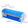 2x15 Bornier de Distribution d'Alimentation Boîte de Jonction Blocs de Jonction Monophasés à 2 Niveaux avec Rail Transparent