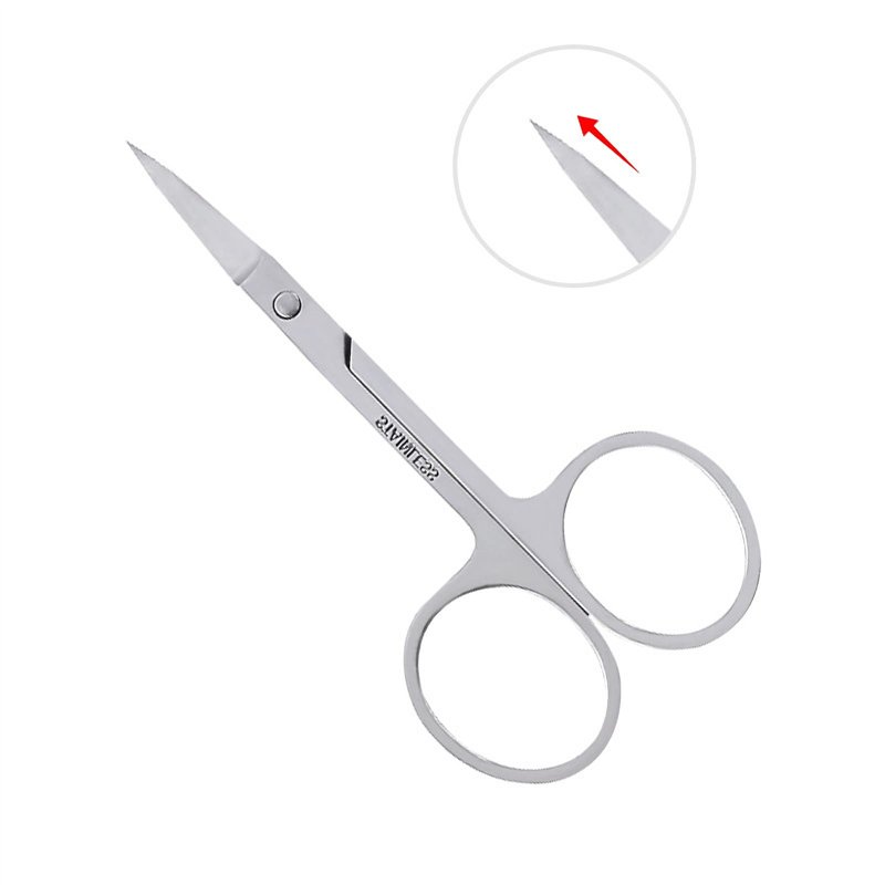 Image secondaire de Lot de 3 petits ciseaux à sourcils et poils de nez, barbe, moustache, cils et ongles, ciseaux de toilettage pour homme et femme