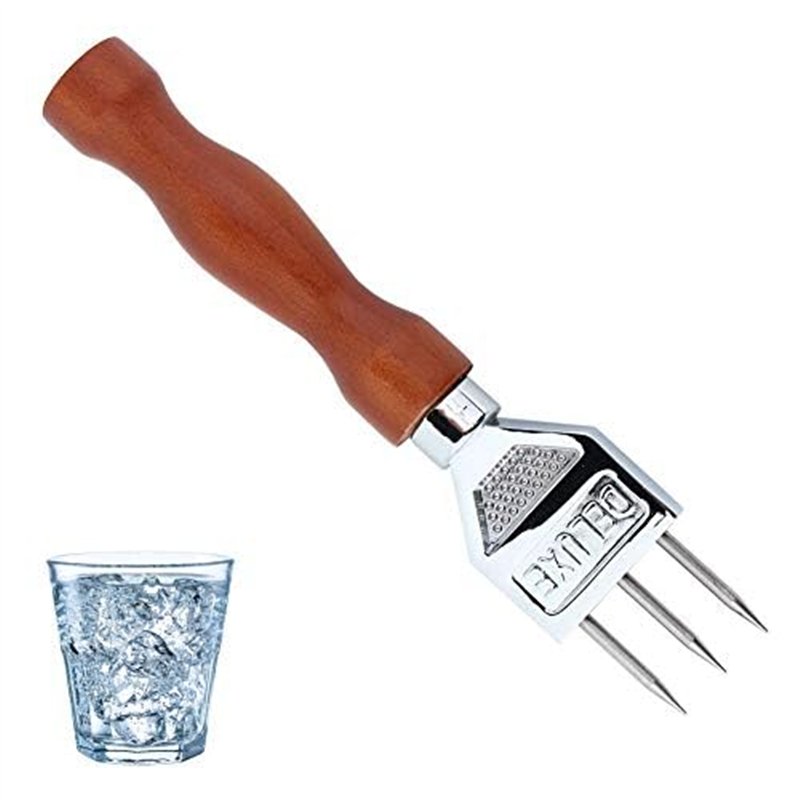 Image secondaire de Jeffergarden Ciseau À Glace, Ciseau À Glace En Acier Inoxydable Avec Poignée En Bois Enlèvement Choisir Broyeur À Glace Concassé