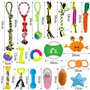 HEPAZ Jouets pour Chien,19 Pièces de Jouet Chiot Chien,y Compris la Corde avec Balle,Corde avec Nœud,Anneau de Caoutchouc,Coton 