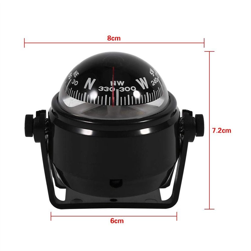 Image secondaire de Boussole Déclinaison Magnétique Ajustable Compas Voyager Boussole Voyager Multi-Usage pour Montage sur Support Marin Marine(Noir