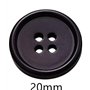 Lot de 20 boutons ronds en résine noire 20 mm 4 trous (noir-20 mm-20 pièces)