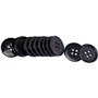 Lot de 20 boutons ronds en résine noire 20 mm 4 trous (noir-20 mm-20 pièces)