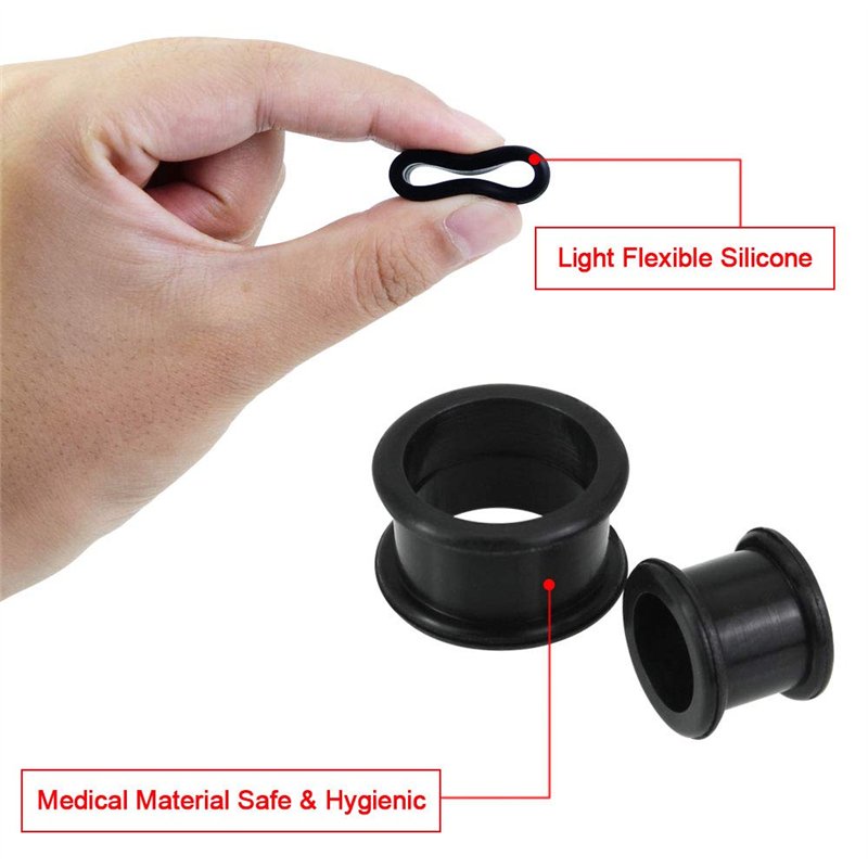 Image secondaire de KBNIAN 16 PCS Écarteur d'Orielle en Silicone Souple Piercing Plug Tunnel Original Strech Élargisseur d’Oreille Tunnel Diamètre 6
