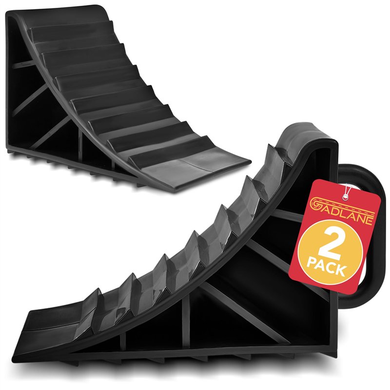 GADLANE Lot de 2 Cales pour Camping-Car, Voiture, Caravane et Moto - Cales en Plastique Rigide avec Poignée - Cale Roue Voiture,
