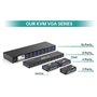 MT-VIKI Commutateur KVM VGA 8 ports 1U à montage en rack 8 x 1 - Prend en charge clavier, souris, haut-parleurs USB - Avec 8 câb