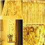 Guirlande Lumineuse Rideau, Rideau Lumineux 300 LED 3m*3m, 8 Modes d'Eclairage Dimmable, Etanche IP65 avec Minuterie et Télécomm
