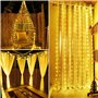 Guirlande Lumineuse Rideau, Rideau Lumineux 300 LED 3m*3m, 8 Modes d'Eclairage Dimmable, Etanche IP65 avec Minuterie et Télécomm