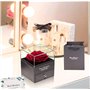 Boîte Rose Éternelle avec Bijoux, Collier, Sac Cadeau et Carte de Vœux Manuscrite - Cadeau pour Dames