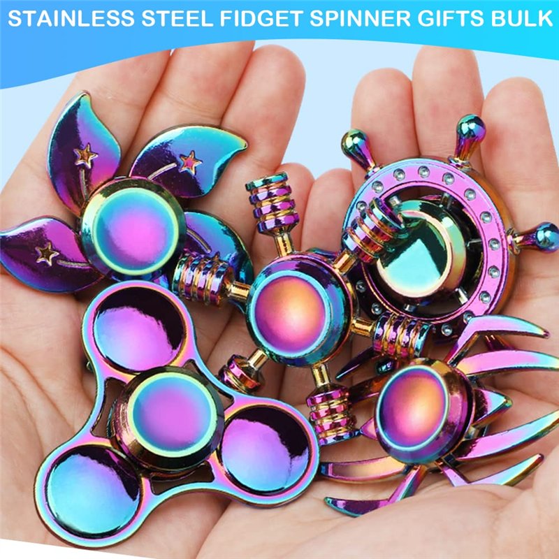 Image secondaire de Jouets pour 4-12 Ans Enfants Party Favors Fidget Finger Hand Spinner Alliage Métal Petit Gadget Bureau Jouets Spinning Top Focus
