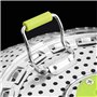 BetterJonny Pliable Panier Vapeur, Cuit Vapeur Inoxydable Panier Vapeur Télescopique avec Poignée Extensible Anti-Chaude et Pied