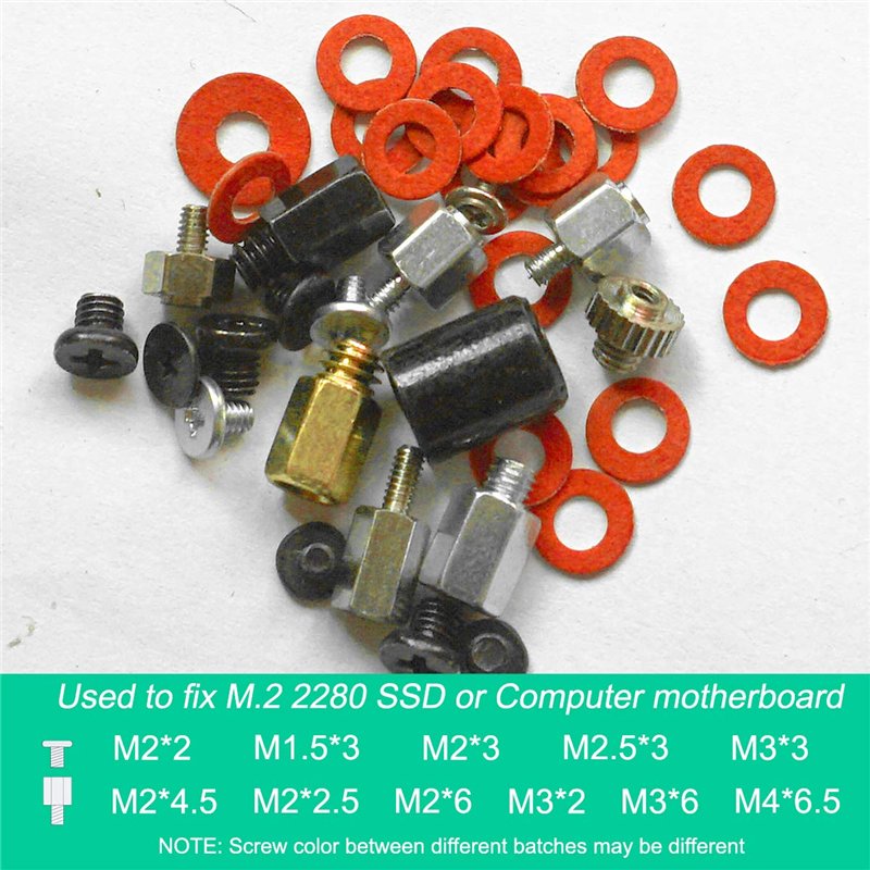 Image secondaire de Akuoly Kit de vis M.2 SSD pour ASUS Gigabyte et MSI pour montage sur cartes mères de ordinateur PC, 21 pièces