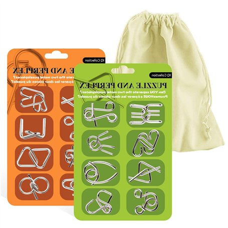 Surplex Casse-tête en Métal Brain Teaser Puzzle Set de 16