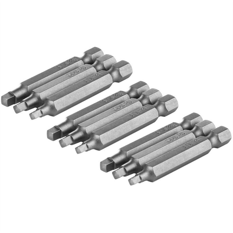 Bestgle 6.35mm Tige Jeu de 3 Set 3pcs Embouts de Tournevis à Tête Carrée Magnétique, Jeu d'Embouts de Tournevis SQ1 SQ2 SQ3, Lon