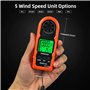 Mini Anemometre Portable VMC, Kethvoz Exterieur Jauge de Vitesse du Vent Numérique avec Max/AVG/Valeur Actuelle Mesure 0~30 m/s 