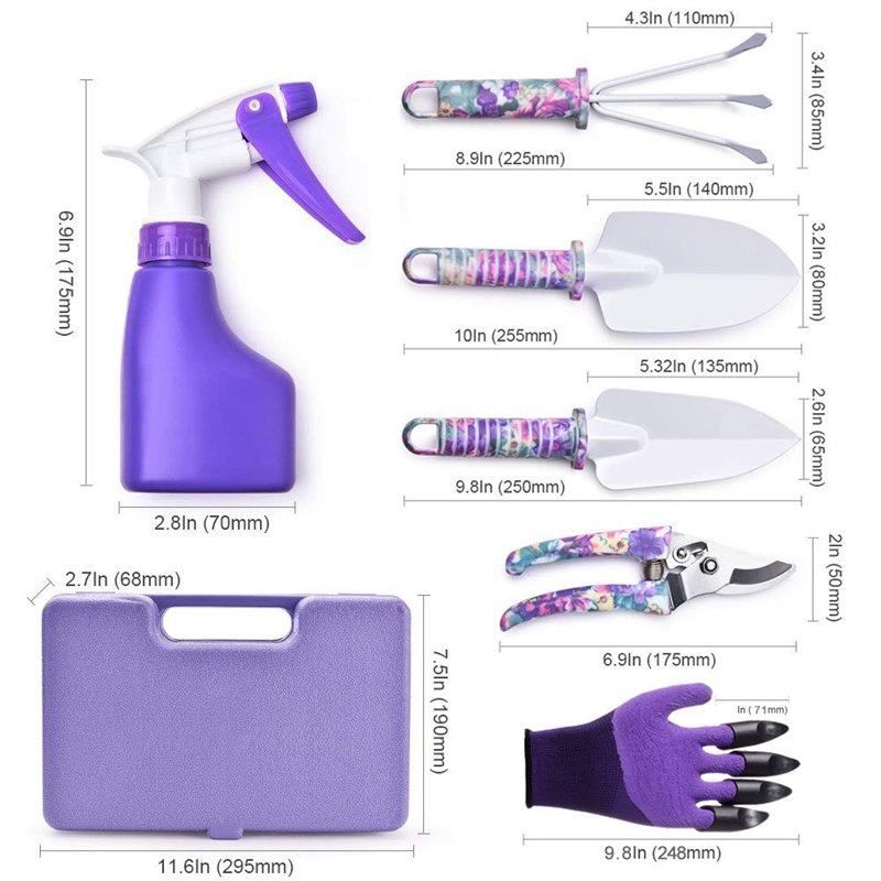 Image secondaire de Kit de Jardinage Élégant pour Femmes - Set d'outils de Jardin avec Gants, Pelle, Ciseaux et Plus Encore, pour Les Jardinières Am